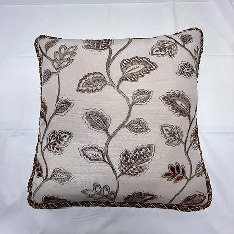 Terracotta / Natural Embroidered Cushion