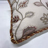 Terracotta / Natural Embroidered Cushion