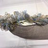 Aqua Bullfinch Embroidered Cushion.