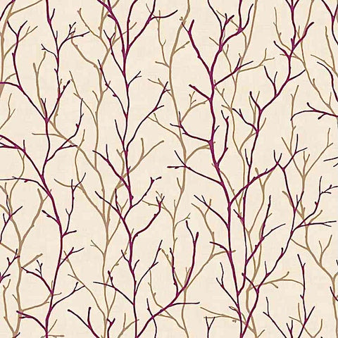 Nature Damson FR Satin Weave Curtaining