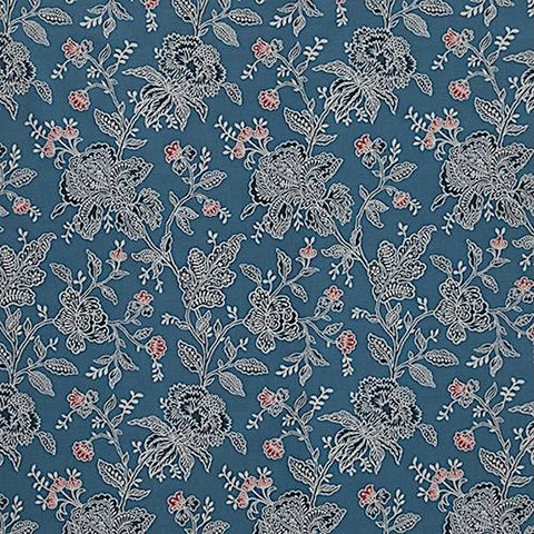 Hardwick Petrol FR Basket Weave Curtaining