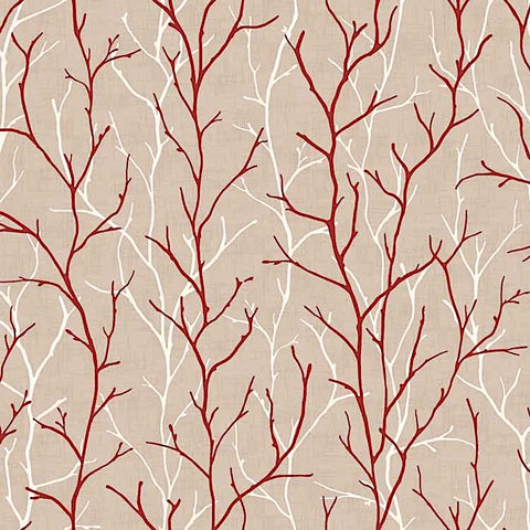 Nature Rouge FR Satin Weave Curtaining