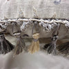 Grey / Natural Embroidered Cushion