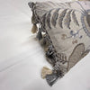 Grey / Natural Embroidered Cushion.