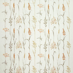 Field Grasses Coral Embroidered